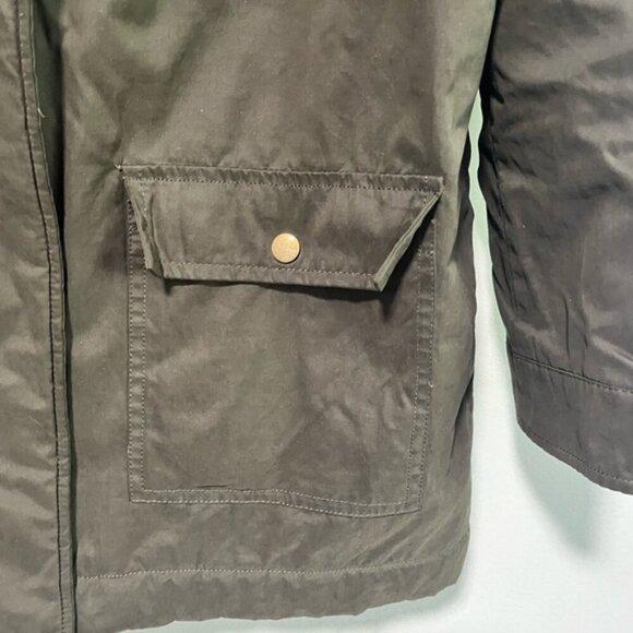 Forever 21 Olive Green Faux Shearling Lined Parka - Size M - Picture 14 of 14